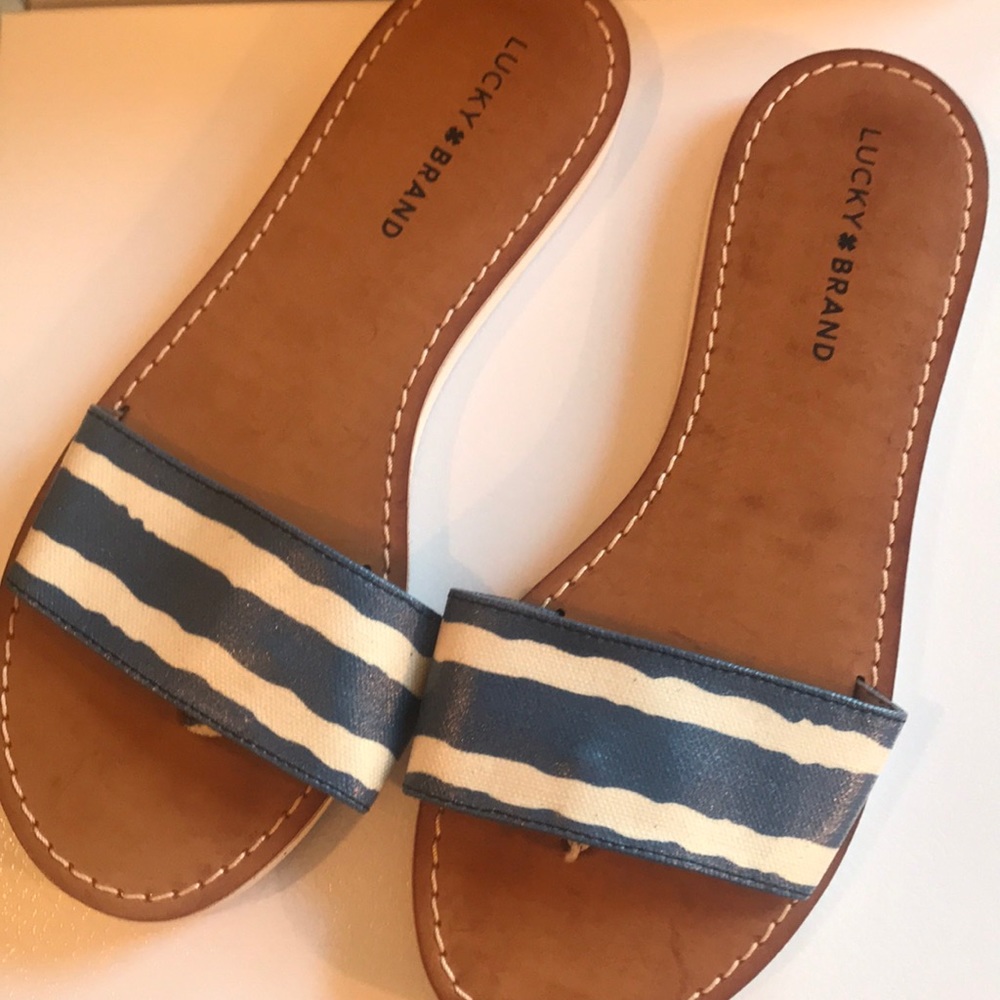 Lucky Brand Leather Open Toe Casual Slide